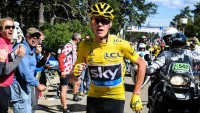Chris Froome Runs up Hill Tour de France