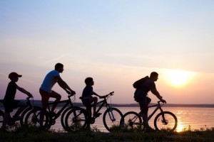 family cycling